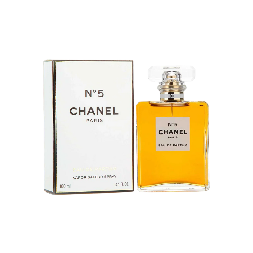Combination of 5 women's perfumes – Versace, Black Opium, J'adore, Chanel and Fame